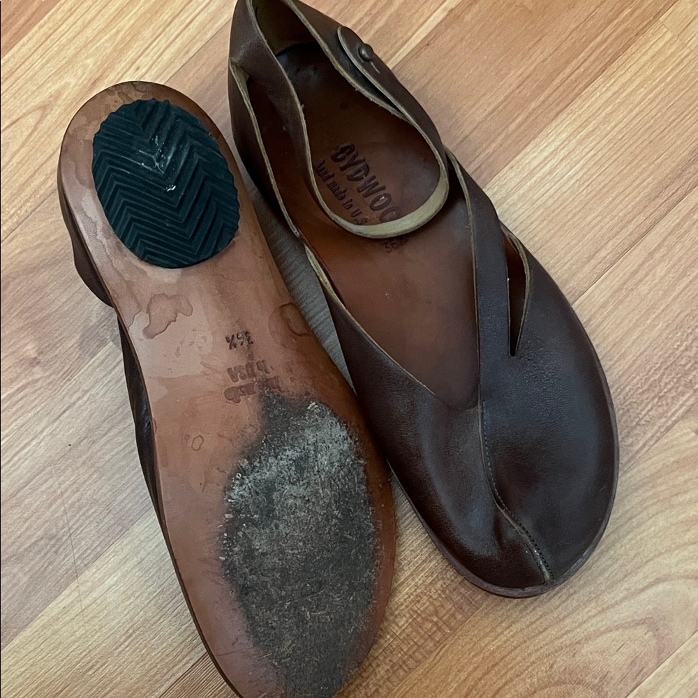 CYDWOQ Handmade Brown Leather Women's Shoes Mary Jane Size 6.5 - Picture 6 of 6